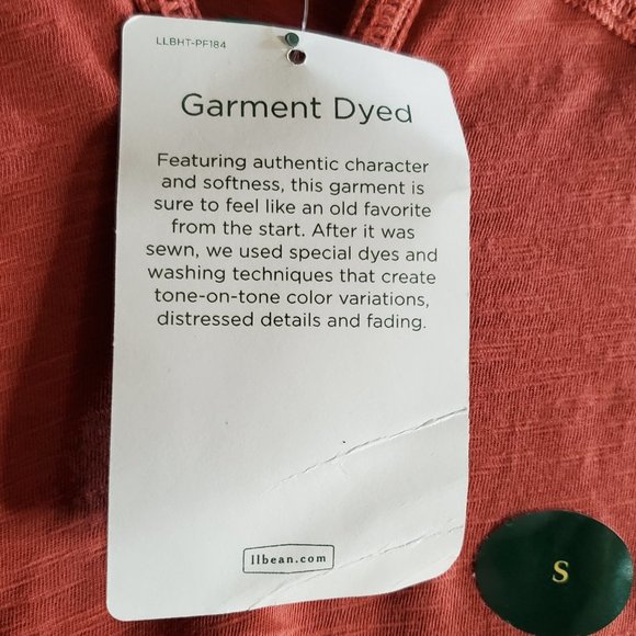 L.L. Bean - Small New Women's Split Neck 3/4 Sleeve Tee NWT in Orange/Clay - Picture 4 of 8